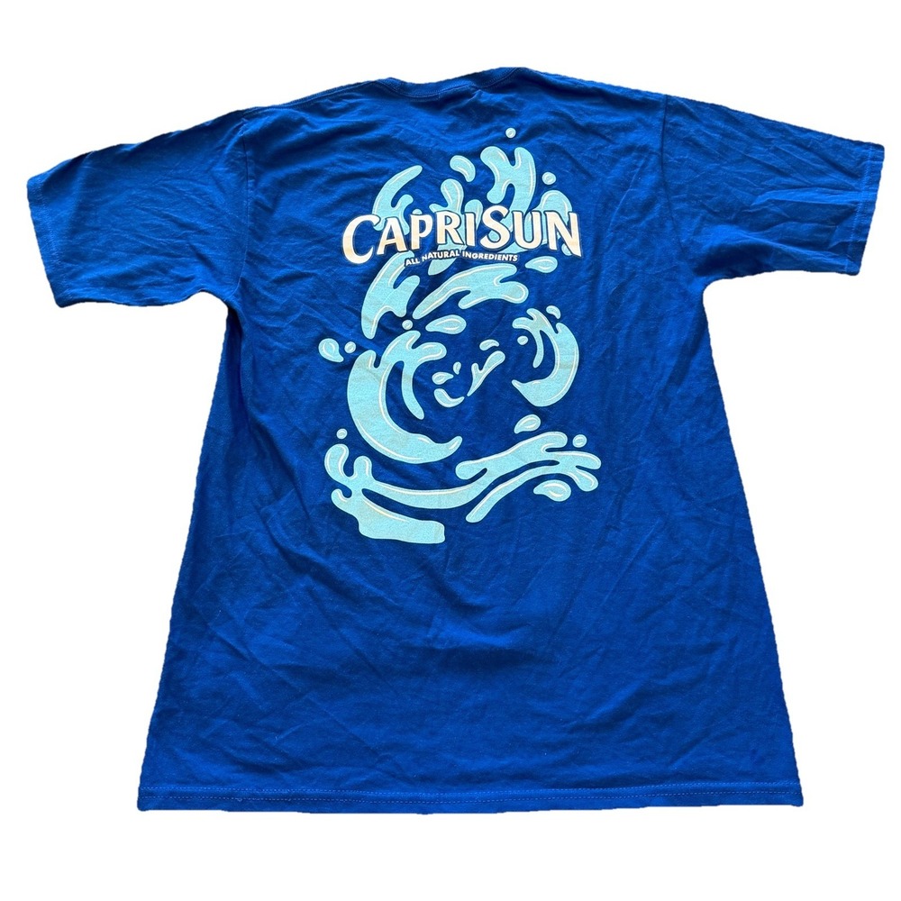VTG Capri Sun Liquid Cool Promo Graphic Short Sleeve T Shirt Blue - Small